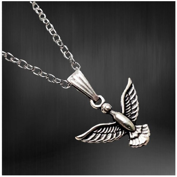 Gümüş Kaplama Albatros Kuşu Kadın - Erkek Erkenci Kuş Dizi Kolye - 2