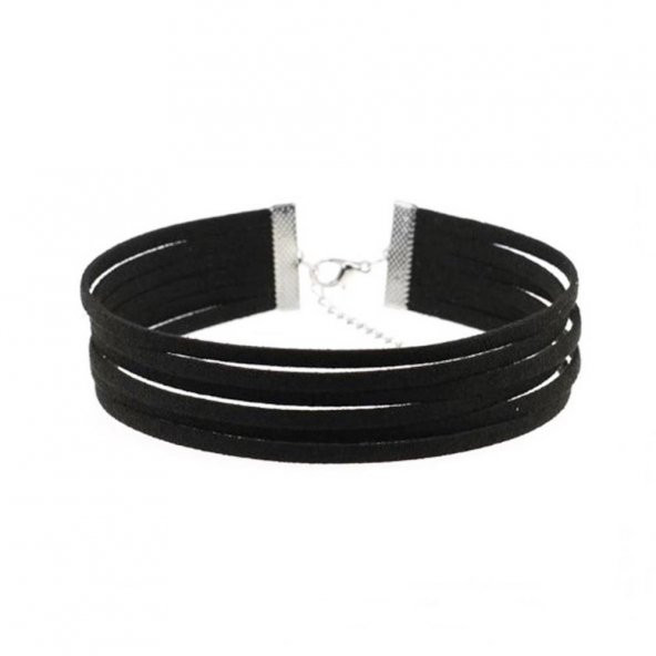 Siyah Renk Kadın Süet Choker
