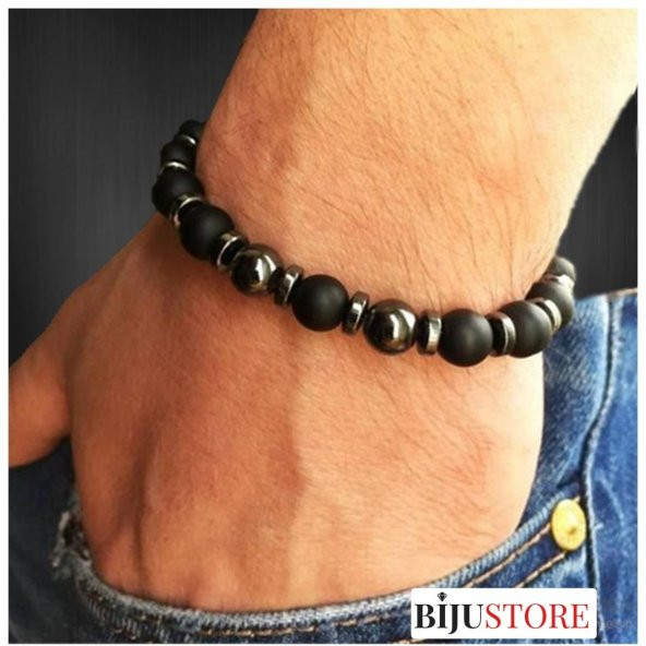 Hematit & Oniks Erkek Doğal Taş Bileklik