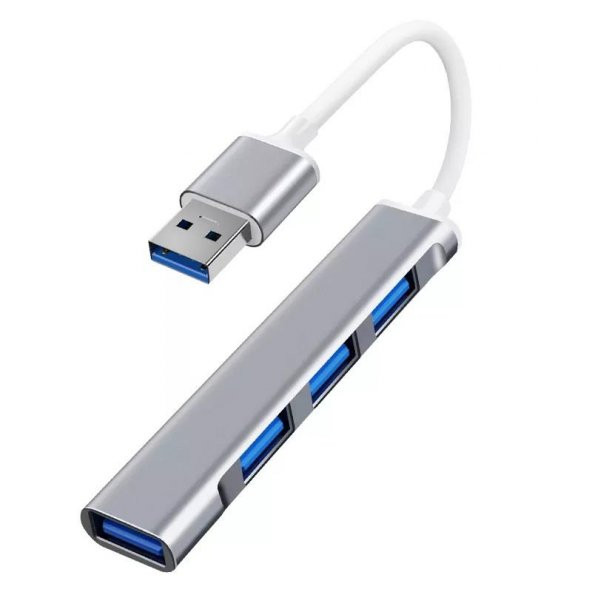 PrimeX PX-TYP5 Ultra Slim Gri USB Hub, 4 Port USB 3.0 Çoklayıcı, USB Çoklayıcı