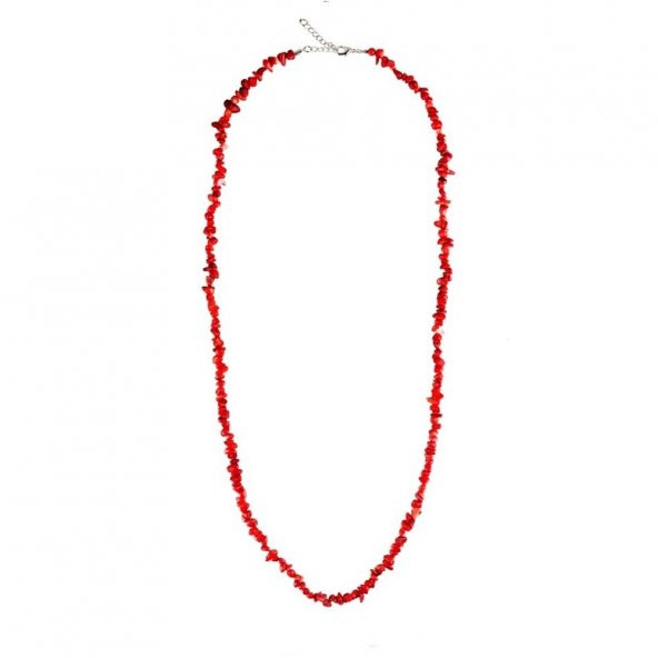 Mercan Doğal Taş Kısa ve Uzun Kullanılabilen Kadın Kolyee