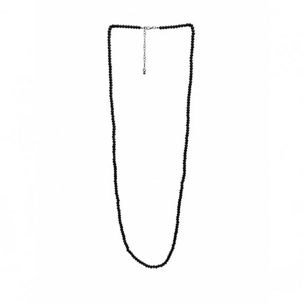 Siyah Kristal Taş Kadın Uzun Kolye - Resim 2