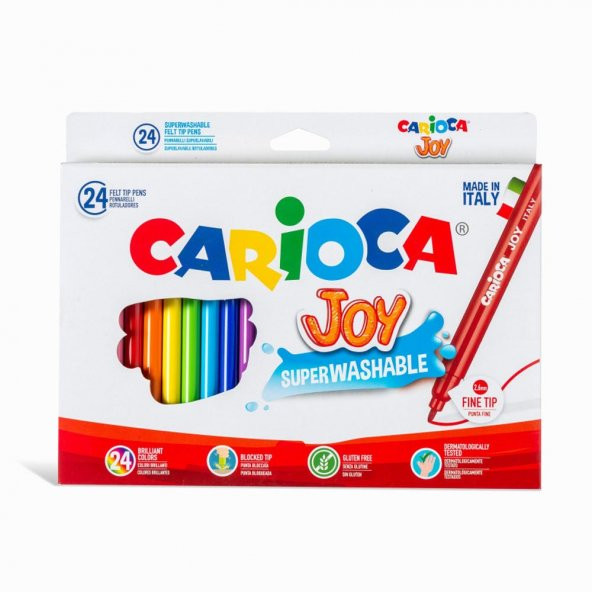 Carioca Joy Süper Yıkanabilir Keçeli Boya Kalemi 24Lü
