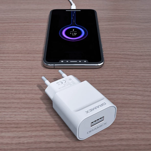 Dramex D21L Şarj Aleti Lightning Kablolu Set 2.1A - 5