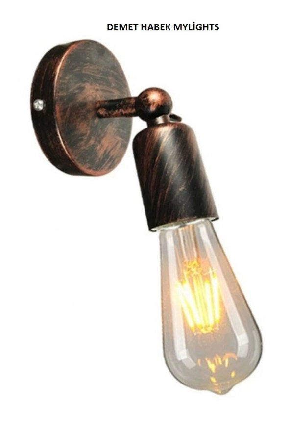 demet habek  mylights  Retro Mafsalı Bakır Aplik Hareketli Duvar Aplik ürün görseli