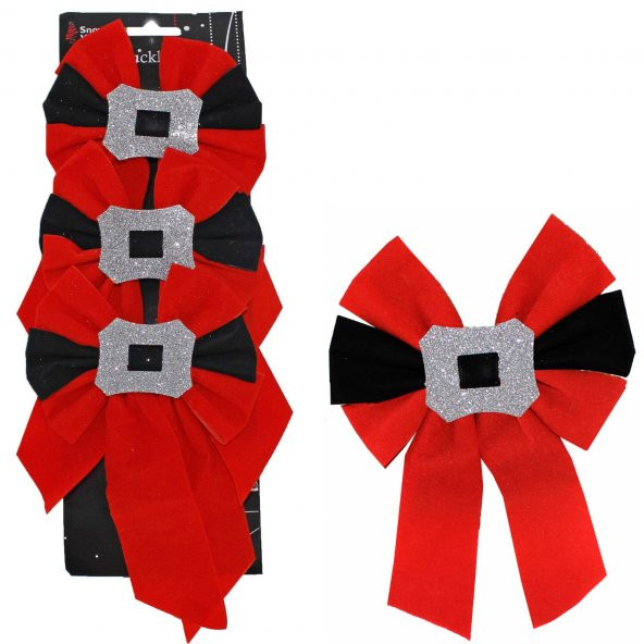 Yılbaşı Yeniyıl Dekorasyonu Yılbaşı Fiyonkları 3 lü 12cm Yılbaşı Masası Dekorasyonu Fiyonkları