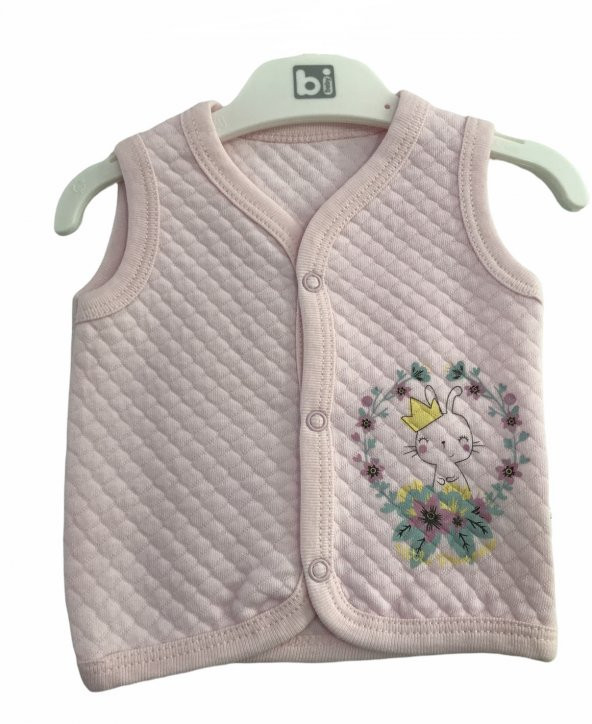 Bibaby Kapitone Çiçekli Kedi Yelek 61422 Pembe - 2