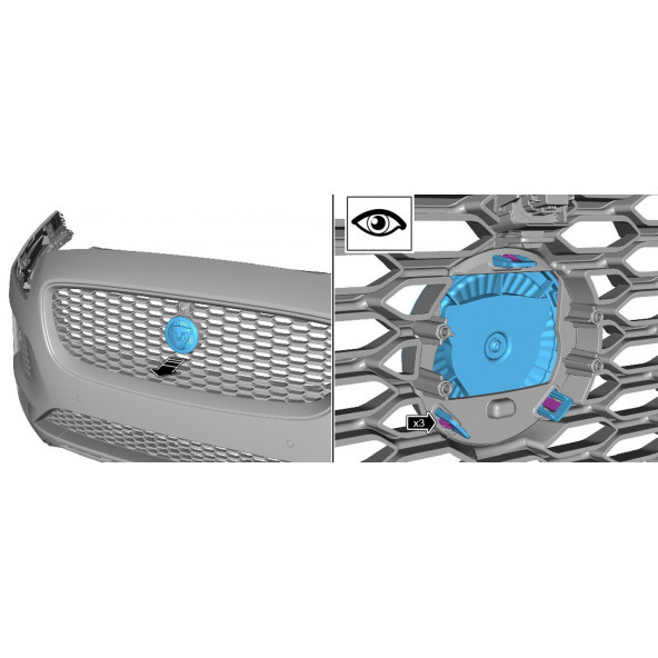 Jaguar XE Ön Panjur Izgara Panter 3M 3D Logo 100mm - 8