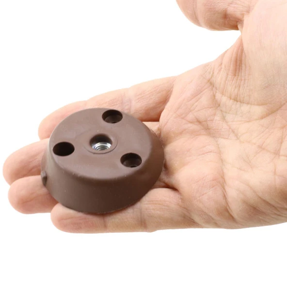 Mobilya Masa Sehpa Ayağı Bağlantı Aparatı Açılı Dereceli Ayak Tabanı Kahverengi (4 ADET) - 2