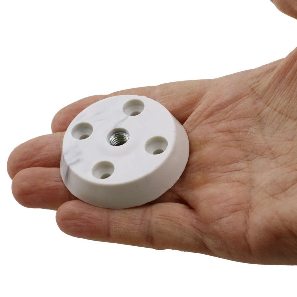 Mobilya Masa Sehpa Ayağı Bağlantı Aparatı Düz Ayak Tabanı Beyaz (4 ADET) - 4