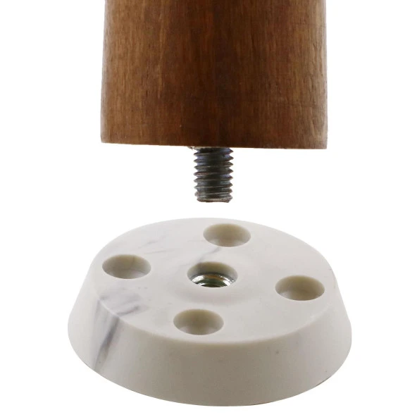 Mobilya Masa Sehpa Ayağı Bağlantı Aparatı Düz Ayak Tabanı Beyaz (4 ADET) - 8