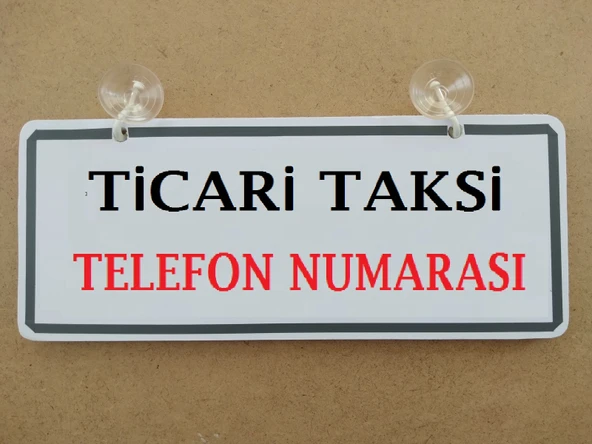 Dekor Plaka Beyaz TİCARİ TAKSİ (26X11CM) Vantuzlu DEKOR LEVHA, ASMA TABELA ürün görseli