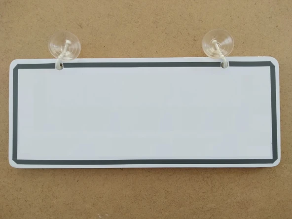 Dekor Plaka Beyaz TİCARİ TAKSİ (26X11CM) Vantuzlu DEKOR LEVHA, ASMA TABELA - Resim 2