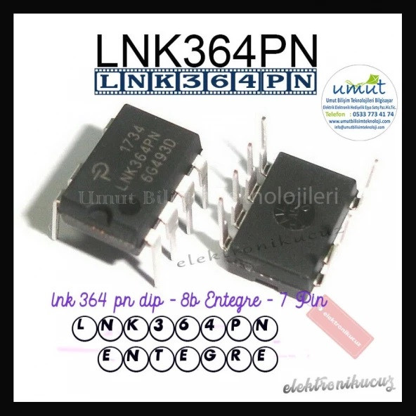 Umut Bilişim Teknolojileri - LNK364PN Entegre - LNK 364PN Entegre 4Pin+3Pin