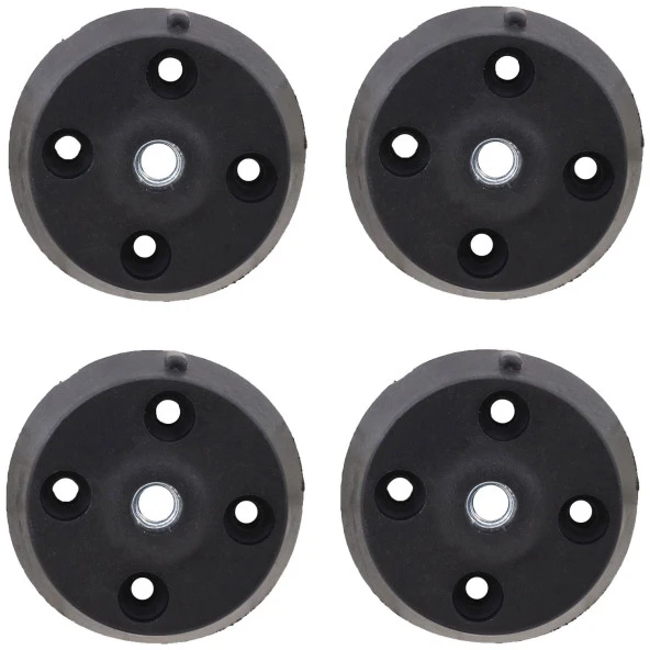 Mobilya Masa Sehpa Ayağı Bağlantı Aparatı Düz Ayak Tabanı Siyah (4 ADET) - 2