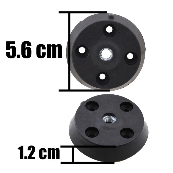 Mobilya Masa Sehpa Ayağı Bağlantı Aparatı Düz Ayak Tabanı Siyah (4 ADET) - 5