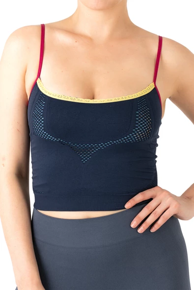 Gigotto Seamless Dantel Detaylı Navy Blue Büstiyer - 3