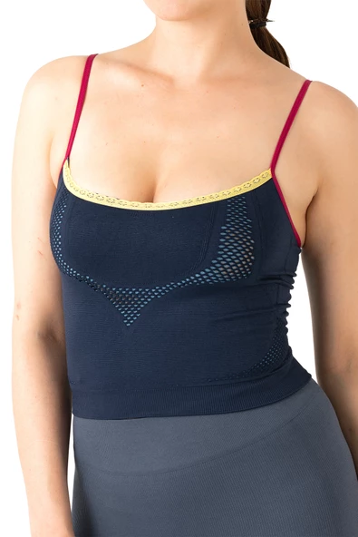 Gigotto Seamless Dantel Detaylı Navy Blue Büstiyer - 8