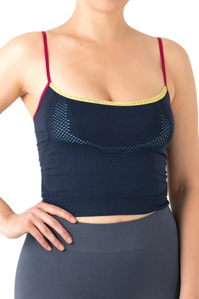Gigotto Seamless Dantel Detaylı Navy Blue Büstiyer - 4