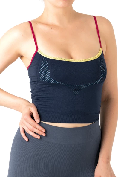 Gigotto Seamless Dantel Detaylı Navy Blue Büstiyer - 2