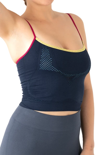 Gigotto Seamless Dantel Detaylı Navy Blue Büstiyer - 9
