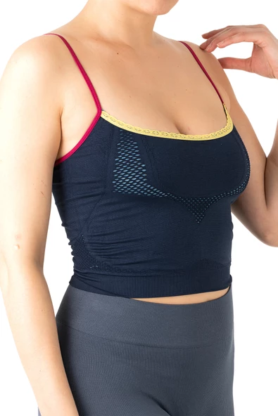 Gigotto Seamless Dantel Detaylı Navy Blue Büstiyer - 5