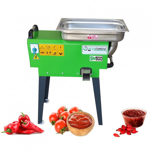 Yeşil SM500 220w 3 hp 500kg/s Salça Makinası