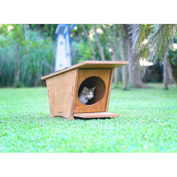 MANDU Ahşap Mini Kedi Evi (Yeni Doğan evi) - 4