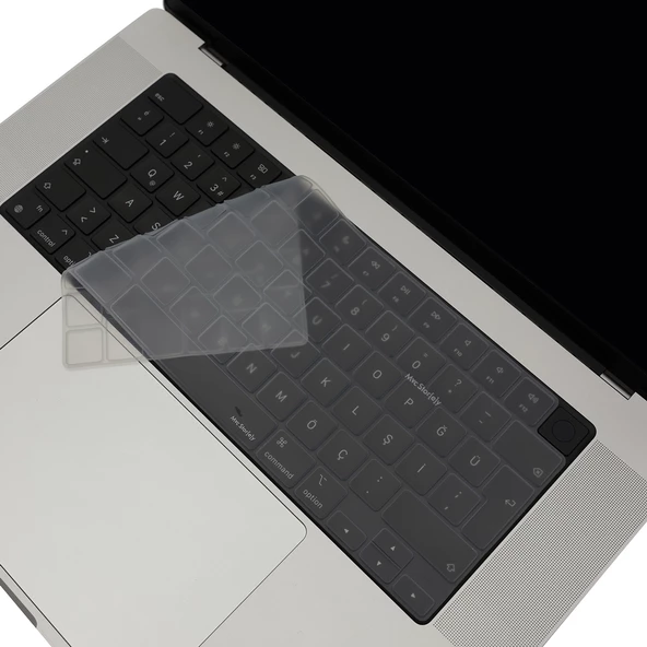 Macbook Kılıf Klavye Koruyucu M1-M2-M3 (Türkçe Q) TouchID'li A2681 A3113 A2941 A3114 A2442 A2485 ile Uyumlu - 12