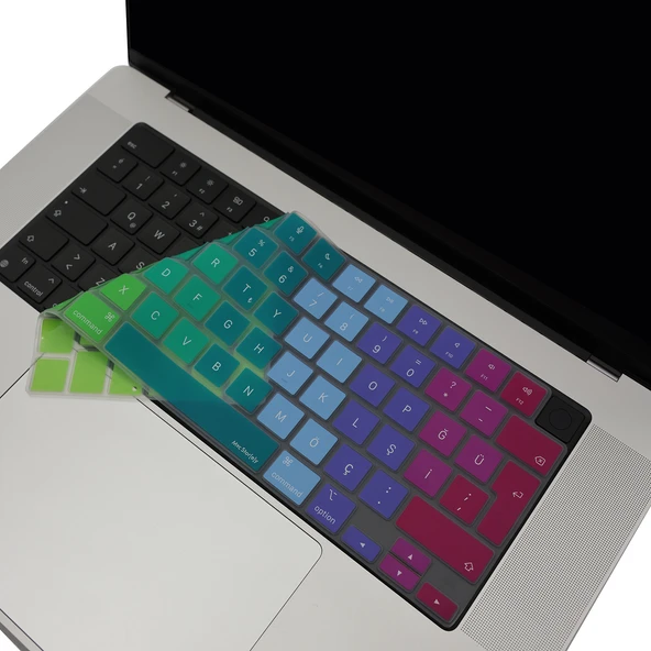 MacBook Türkçe Q Klavye Koruyucu – İnce Silikon Kılıf Kapak Air 13.6-15.3 inç Pro 14,2-16,2 inç M5-M4-M3-M2-M1 Ultra İnce Film ürün görseli 1