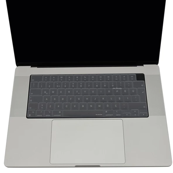 Macbook Kılıf Klavye Koruyucu M1-M2-M3 (Türkçe Q) TouchID'li A2681 A3113 A2941 A3114 A2442 A2485 ile Uyumlu - 10