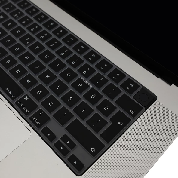 Macbook Kılıf Klavye Koruyucu M1-M2-M3 (Türkçe Q) TouchID'li A2681 A3113 A2941 A3114 A2442 A2485 ile Uyumlu - 7