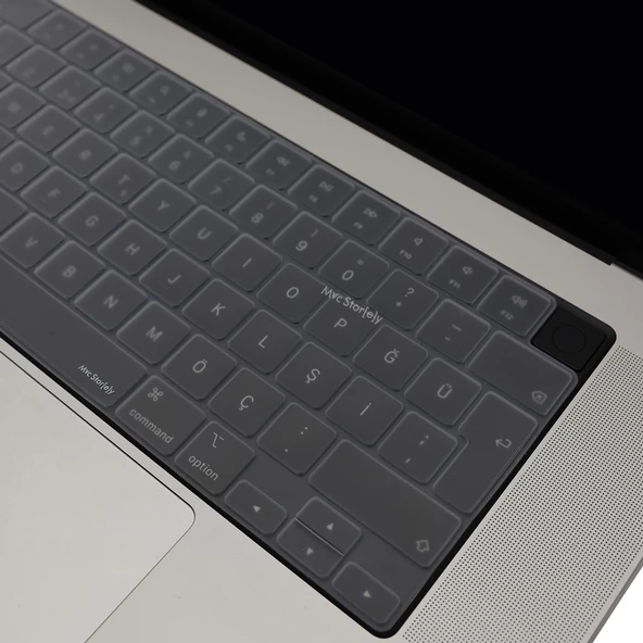 Macbook Kılıf Klavye Koruyucu M1-M2-M3 (Türkçe Q) TouchID'li A2681 A3113 A2941 A3114 A2442 A2485 ile Uyumlu - 11