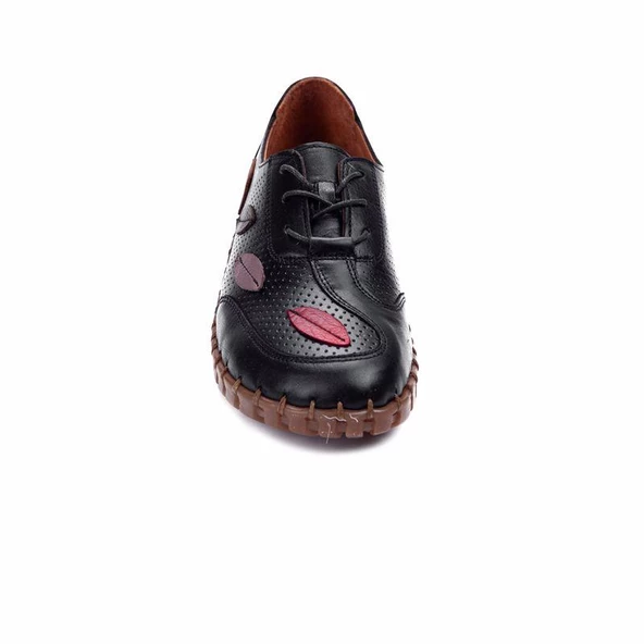 Venüs 2010709Y Kadın Çiçekli Deri Bağcıklı Günlük Ayakkabı - 11