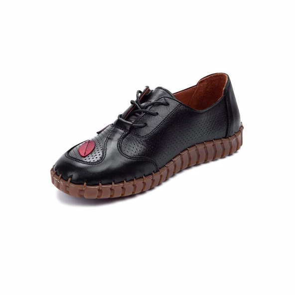 Venüs 2010709Y Kadın Çiçekli Deri Bağcıklı Günlük Ayakkabı - 12