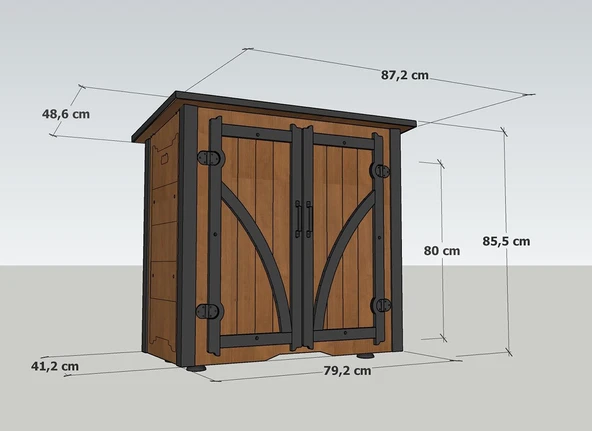 Mandu Ahşap Bahçe Depolama Dolabı 190Lt - 4
