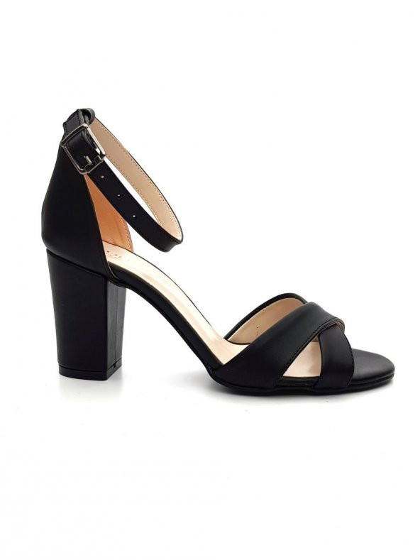 Goldstep 157 Kadın Çapraz 7cm Kalın Topuk Tekbant Ayakkabı - 5