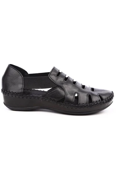 Venüs 18791395 Kadın Deri Lastikli Comfort Delikli Sandalet - 2