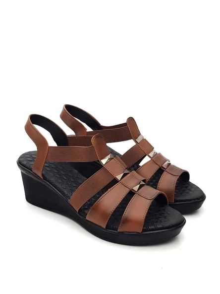 Goldstep 1186 Kadın Lastikli Comfort Feta Topuk Sandalet - 12