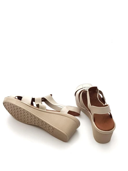 Goldstep 1186 Kadın Lastikli Comfort Feta Topuk Sandalet - 5