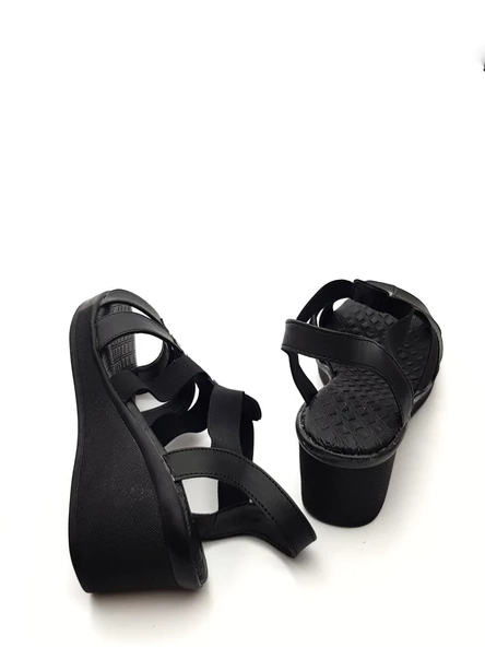 Goldstep 1186 Kadın Lastikli Comfort Feta Topuk Sandalet - 9