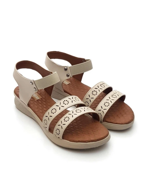 Goldstep 1189 Kadın Çiftbant Lastikli Comfort Düz Günlük Sandalet - 10