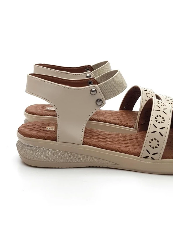 Goldstep 1189 Kadın Çiftbant Lastikli Comfort Düz Günlük Sandalet - 11