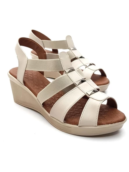 Goldstep 1186 Kadın Lastikli Comfort Feta Topuk Sandalet - 3