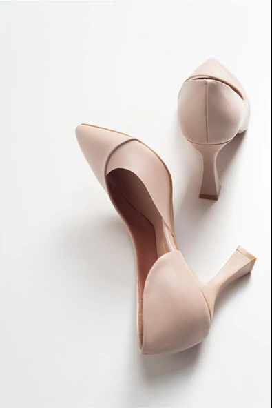 Potinonline 0653 Kadın Yanı Şeffaf Açık Stiletto Topuklu Ayakkabı - 5