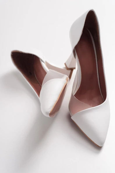 Potinonline 0653 Kadın Yanı Şeffaf Açık Stiletto Topuklu Ayakkabı - 7