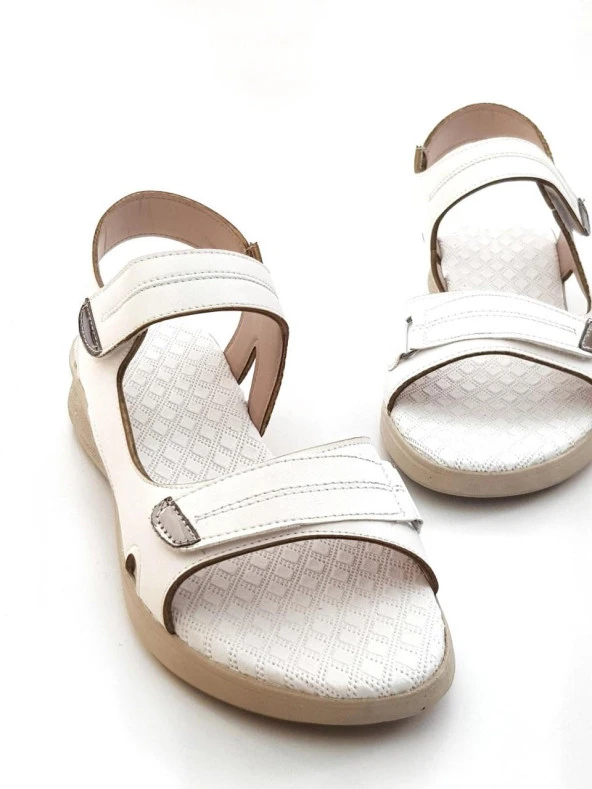 Goldstep 1190 Kadın Cırtlı Düz Günlük Sandalet - 2