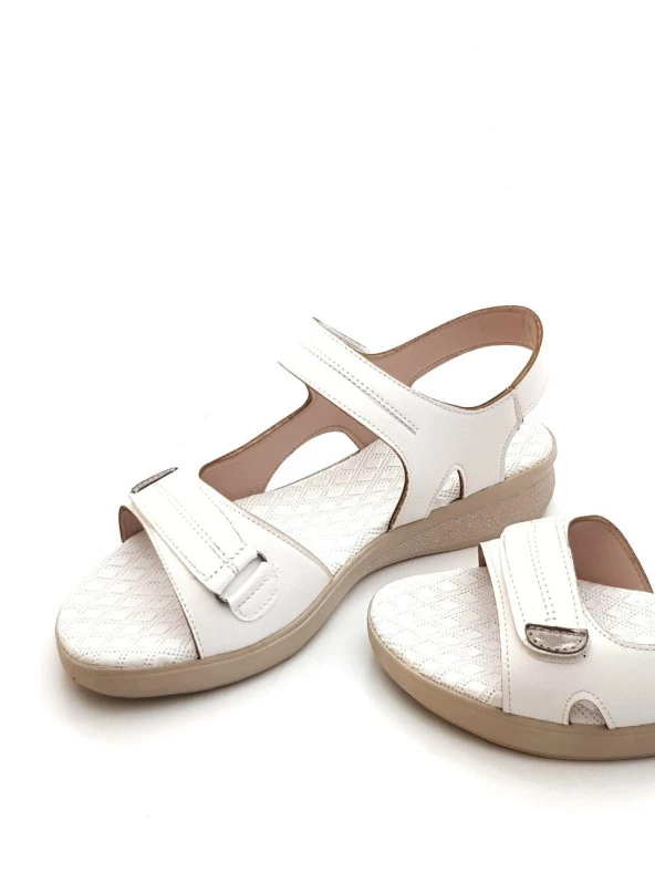 Goldstep 1190 Kadın Cırtlı Düz Günlük Sandalet - 4