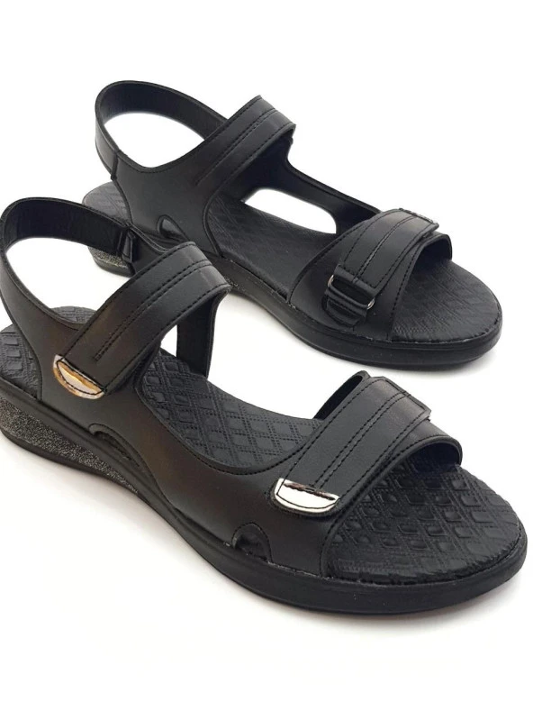 Goldstep 1190 Kadın Cırtlı Düz Günlük Sandalet - 7