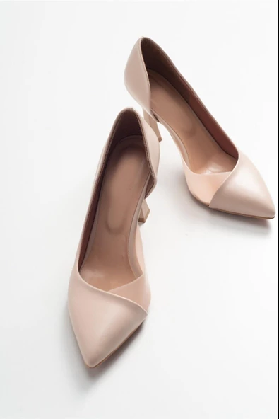 Potinonline 0653 Kadın Yanı Şeffaf Açık Stiletto Topuklu Ayakkabı - 4